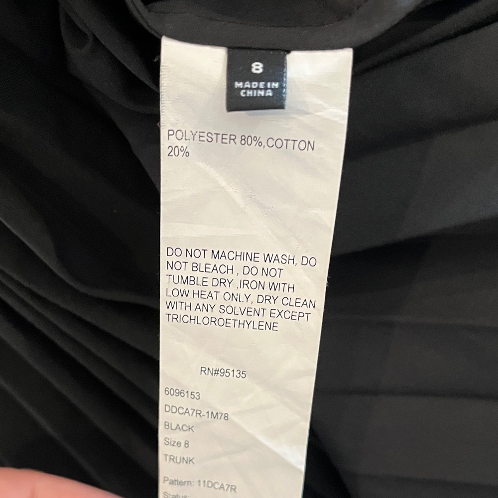 Lafayette 148 New York Black Cotton Sleeveless Dress with Pleated Skirt Size 8 - Picture 8 of 9